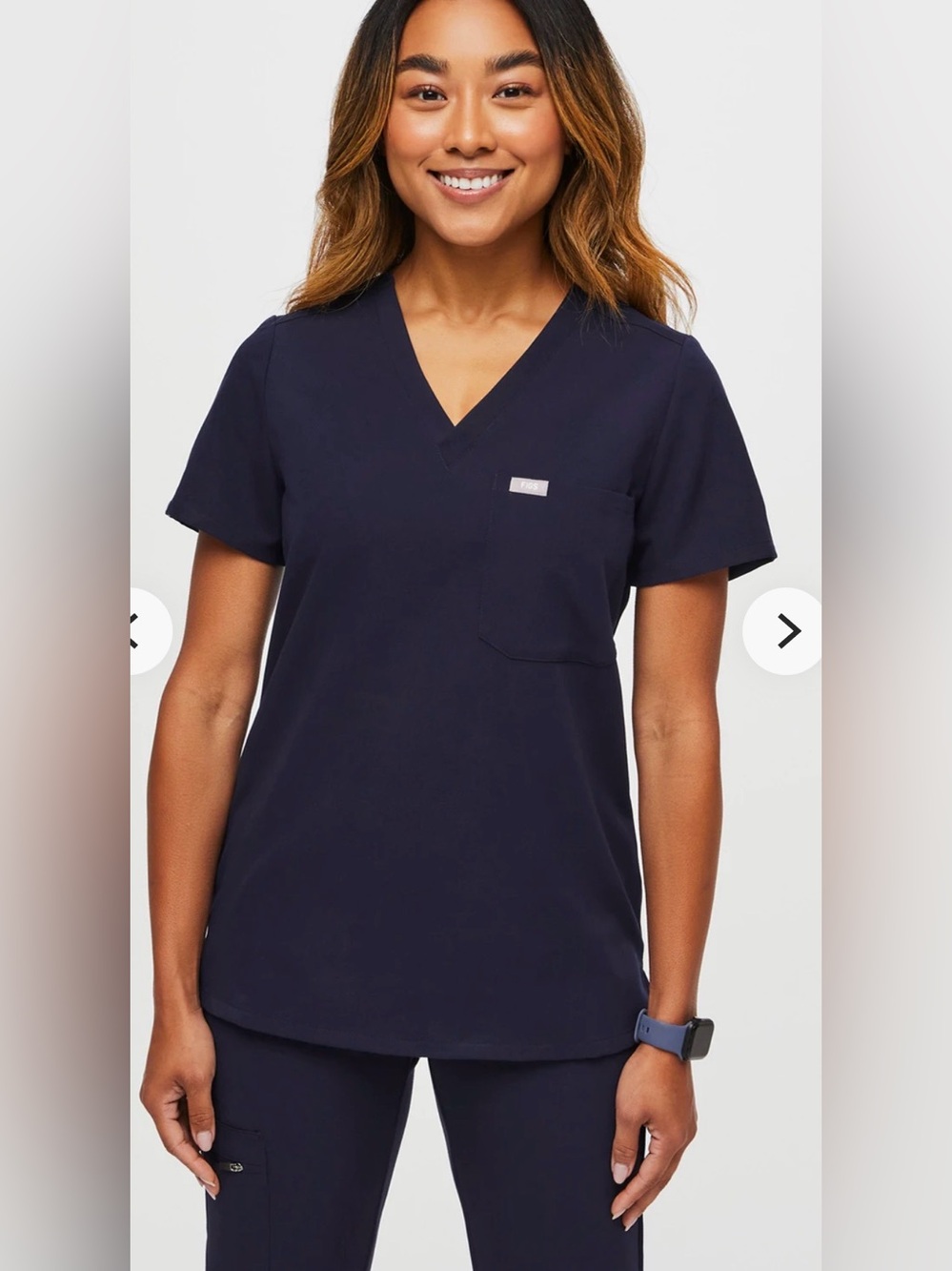 FIGS Women’s Navy Catarina One-Pocket Scrub Top - Size S (FW1000)